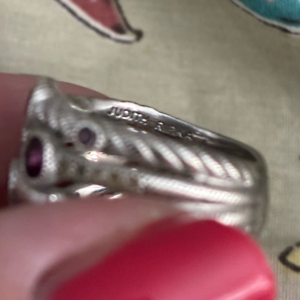 Judith Ripka Rhodolite Garnet Sterling Ring - Picture 4 of 4